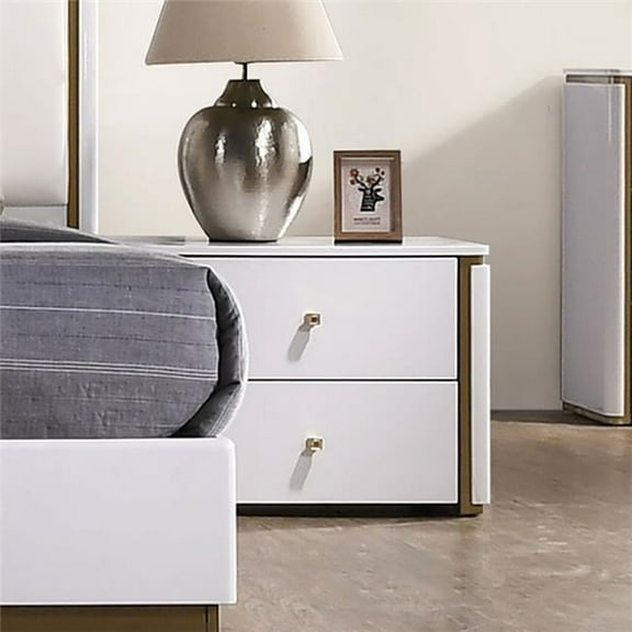 J & M Furniture 17995-NS 25.5 x 16 x 19 in. Lucera Night Stand, White