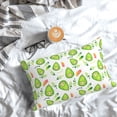 thumbnail image 5 of Zufioo Kawaii Avocado Print Double-Sided Throw Pillow Cover, Pillow Protector Home Decor - With Hidden Zipper, Suitable for Bedroom, Living Room, Car Interior-20"x30", 5 of 6