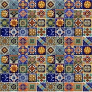 100 Mexican Tiles 2x2 Handpainted Assorted Designs