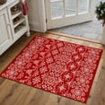 thumbnail image 2 of WIPONKEN Bohemian 2x3 Christmas Rug，Soft Indoor Floor Carpet, Non-Slip Modern Holiday Decor for Living Room Bedroom,Red Festive Accent, 2 of 6