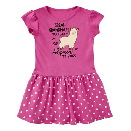 

Inktastic Great Grandma s You Say Alpaca My Bags Gift Baby Girl Dress