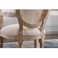 thumbnail image 5 of French Country Dining Chairs Set of 2,Solid Wood Frame Antique Painting Linen Fabric Accent Chair,Tufted Upholstered Rattan Back Vanity Chair Armchair, 5 of 7