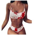thumbnail image 2 of DOPI Women Sexy Tie-dye Pattern Top With Panty Bikini Set Two Piece Swimwear, 2 of 6