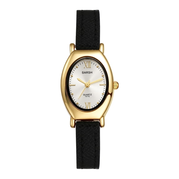 Avaner Women's Analog Quartz Oval Watch: PU Strap Dotted Dial Wristwatch - Suitable for All Seasons