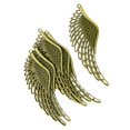 thumbnail image 5 of 6 x Antique Bronze Large hollow Filigree Angel Wing necklace Pendants, 5 of 7