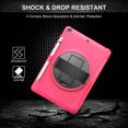 thumbnail image 2 of Dteck iPad 8th (2020)/ 7th Gen (2019) Case, Hybrid Shockproof Rugged Wtih Soft HD Screen Protecotor / Pencil Holder 3 Layer Armor Adjustable Hand Strap 360 Rotating Kickstand Cover, rose, 2 of 10