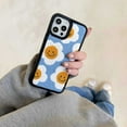 Embroidered Sunflower Smile Face Flower Phone Case for Apple iPhone 14