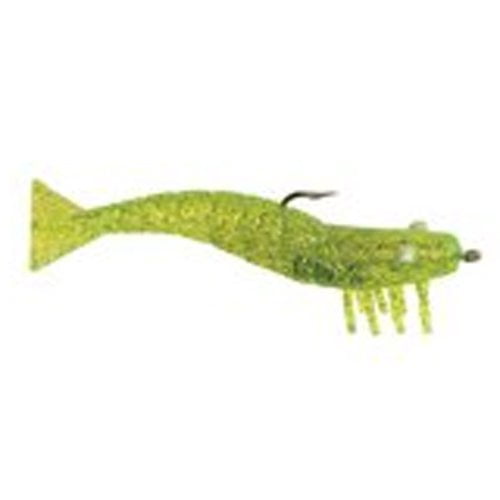 DOA FSH-3-9P-318 Shrimp Spare Parts Chartreuse Silver Glitter 3" Fishing Lure 