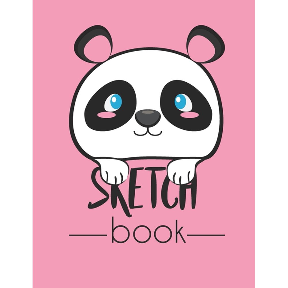 Sketch book Cute panda cover (8.5 x 11) inches 110 pages, Blank