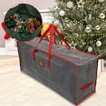 thumbnail image 3 of Christmas Tree Storage Bag, Extra Large Artificial Xmas Tree Storage Container for Trees and Decor, Heavy Duty Dustproofs with Reinforced Handles Dual Zippers Wide Opening 48*14.9*19.6In B, 3 of 9