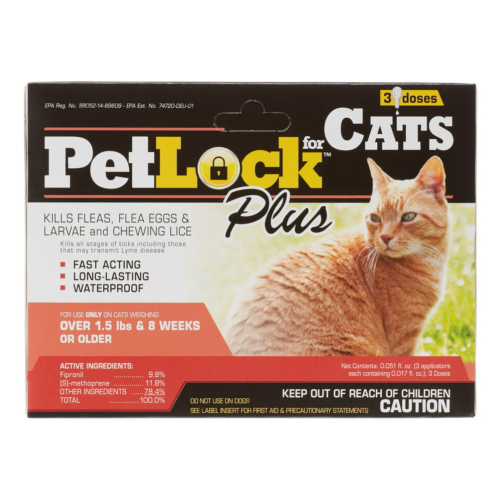 PetLock Plus Flea & Lice Treatment For Cats, 0.017 fl. oz (3 doses