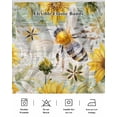 thumbnail image 5 of Sunflower Bee Bed Skirt Queen Size, Vintage Summer Botanical Farmhouse Wrap Around Bed Skirting with Adjustable Elastic Strap, Dust Ruffle Pleated Bedskirts 18 Inch Drop for Bedroom Queen Beds, 5 of 9