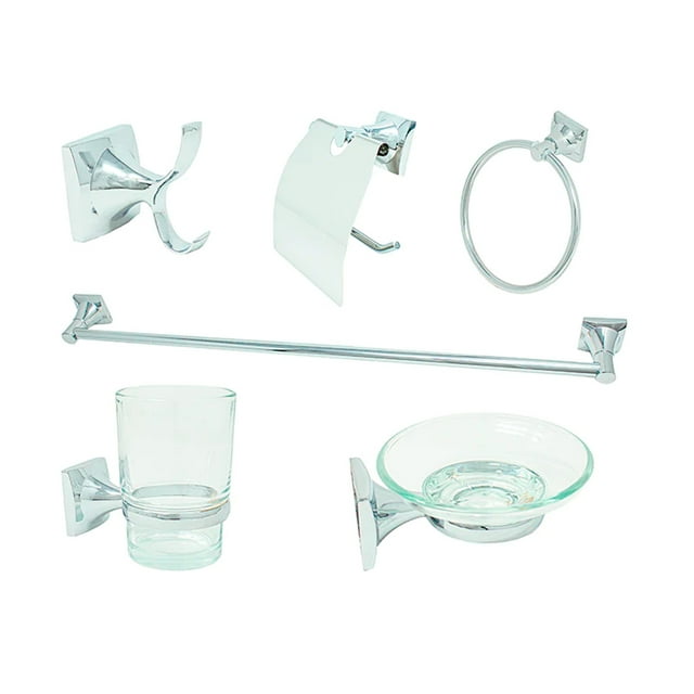 JUEGO DE ACCESORIOS 6 PZ BAÑO SATIN ISSOS METALFLU 9201