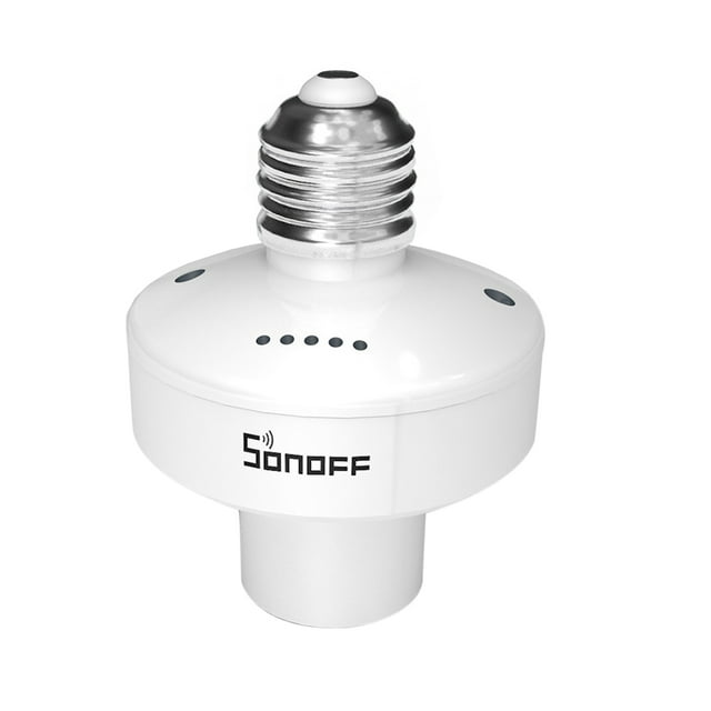 Yeacher SlampherR2 ITEAD WiFi Support d'Ampoule Intelligente 433 MHz RF Support de Lampe Sans Fil Contrôle par Application Intelligente Contrôle Vocal Compatible avec Home/Nest E27 pour Maison Intelligente