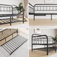 thumbnail image 5 of Kuurfuurdo Twin Size Metal Daybed Frame with Trundle, Heavy Duty Steel Slat Support Sofa Bed Platform, Black, 5 of 5
