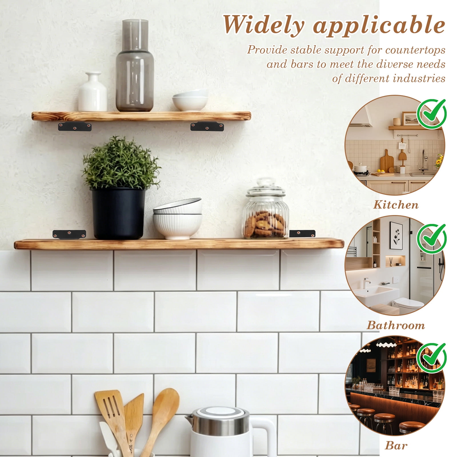 4 Pack Shelf Bracket 3.5" Long, Wall Mounted L Shape Floating Shelf Support Bracket with Screws 90° Steel Angle Brackets for Kitchen Living Room Garage Office