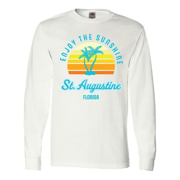 Inktastic Summer Enjoy the Sunshine St. Augustine Florida in Blue Long Sleeve T-Shirt