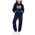 thumbnail image 3 of Piuwrlz Teen Sweatsuits Sets Girls Two Piece Jogger Set Pocket Christmas Round Neck Sweats and Sweatpants Dark Blue Size 9 Years, 3 of 9