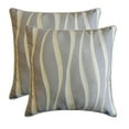 thumbnail image 4 of The HomeCentric Pillow Case With Zipper, Decorative Gray Pillow Covers, Pack of 2, 14x14 inch (35x35 cm) Jacquard Silk Lines Throw Pillow Covers, Abstract Pattern Modern Style Easter - Sway With Me, 4 of 10