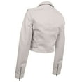 thumbnail image 5 of Fashion2Love Women's Juniors Fashionable Cropped Faux Leather Moto Biker Jacket, 5 of 9