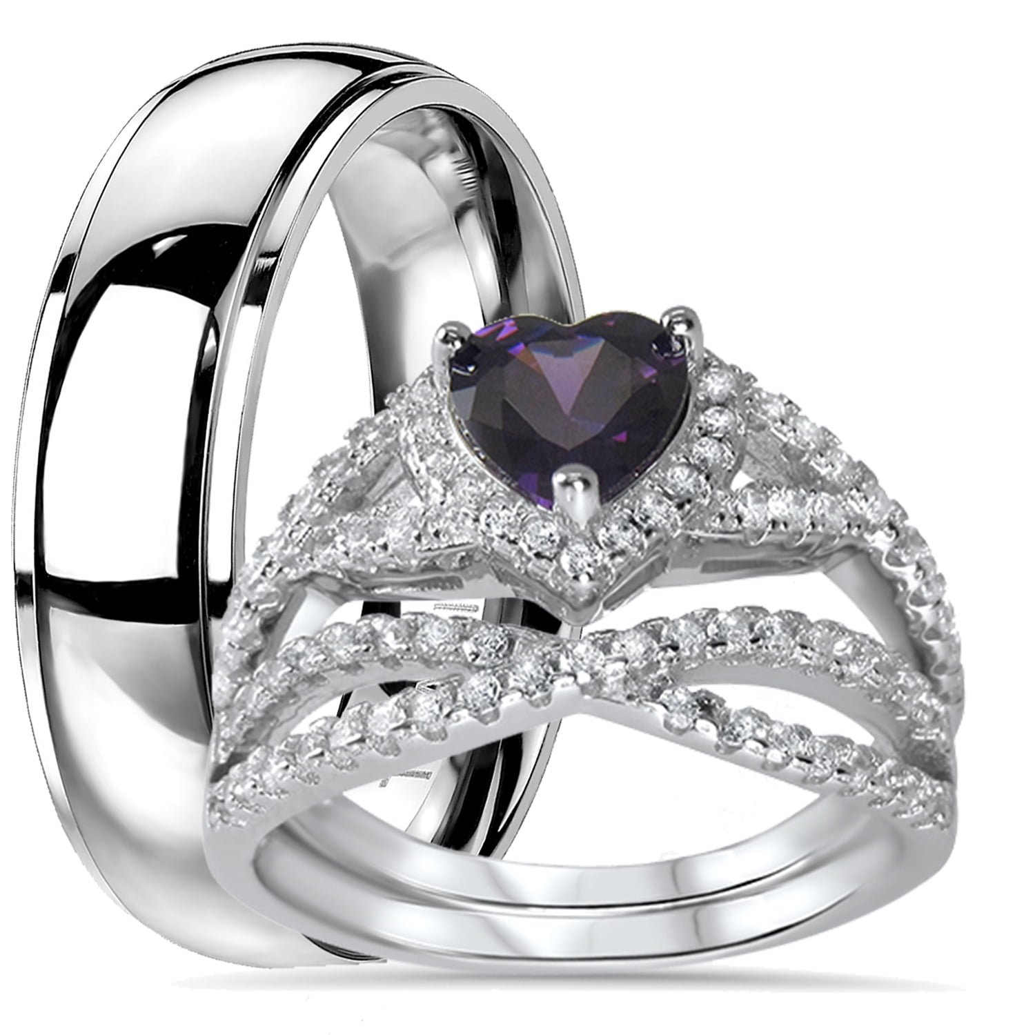 AWESOME 1.5 CT GENUINE AFRICAN AMETHYST 925 STERLING SILVER RING SIZE 5-10