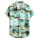 thumbnail image 1 of Camisas Para Hombre Camiseta con botones de solapa para playa y playa, estampado hawaiano informal, a la moda, de verano para hombre, camisa de manga corta, camisa estampada (Green, S), 1 of 7