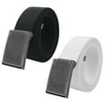 thumbnail image 1 of Boy's School Uniform 2 pack Distressed Silver Flip Top Military Canvas Web Belts X-Large Black, White, 1 of 2