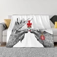 thumbnail image 1 of Fotbe Moose Kissing Under Mistletoe Manta de Franela con Estampado, Manta Ultrasuave para Cama, Sofá, Auto, Hipoalergénica y Antibolitas-40"x30", 1 of 6