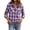 Purple #068, variant on Womens Flannel Shirts Long Sleeve Button Down Casual Fall Plaid Top, 2XL