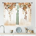 thumbnail image 2 of Orange Floral Kitchen Curtains 27.5Wx39H Inch Rod Pocket Autumn Leaves Curtains Brown Flower Kitchen Decor for Women Rustic Wildflower Fall Plant Botanical Nature Window Drapes Fabric 2 Panel, 2 of 5