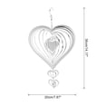 thumbnail image 2 of Girador de viento en forma de corazón 7.87" x 14.17" de acero inoxidable, tono plateado, 2 of 6