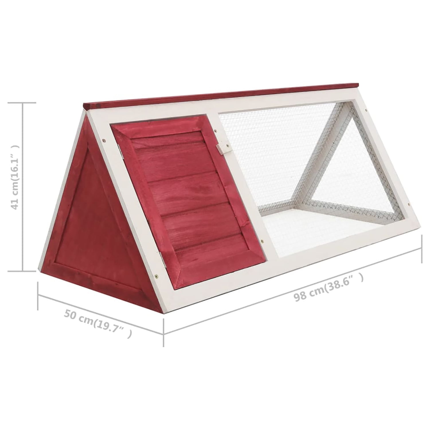 Pefilos 38" Outdoor Rabbit Hutch with Cozy Cubby, Wood Guinea Pig Hutch 1 Layer Small Animal House Pet Cage, Red Pefilos 38" Outdoor Rabbit Hutch with Cozy Cubby, Wood Guinea Pig Hutch 1 Layer Small Animal House Pet Cage, Red