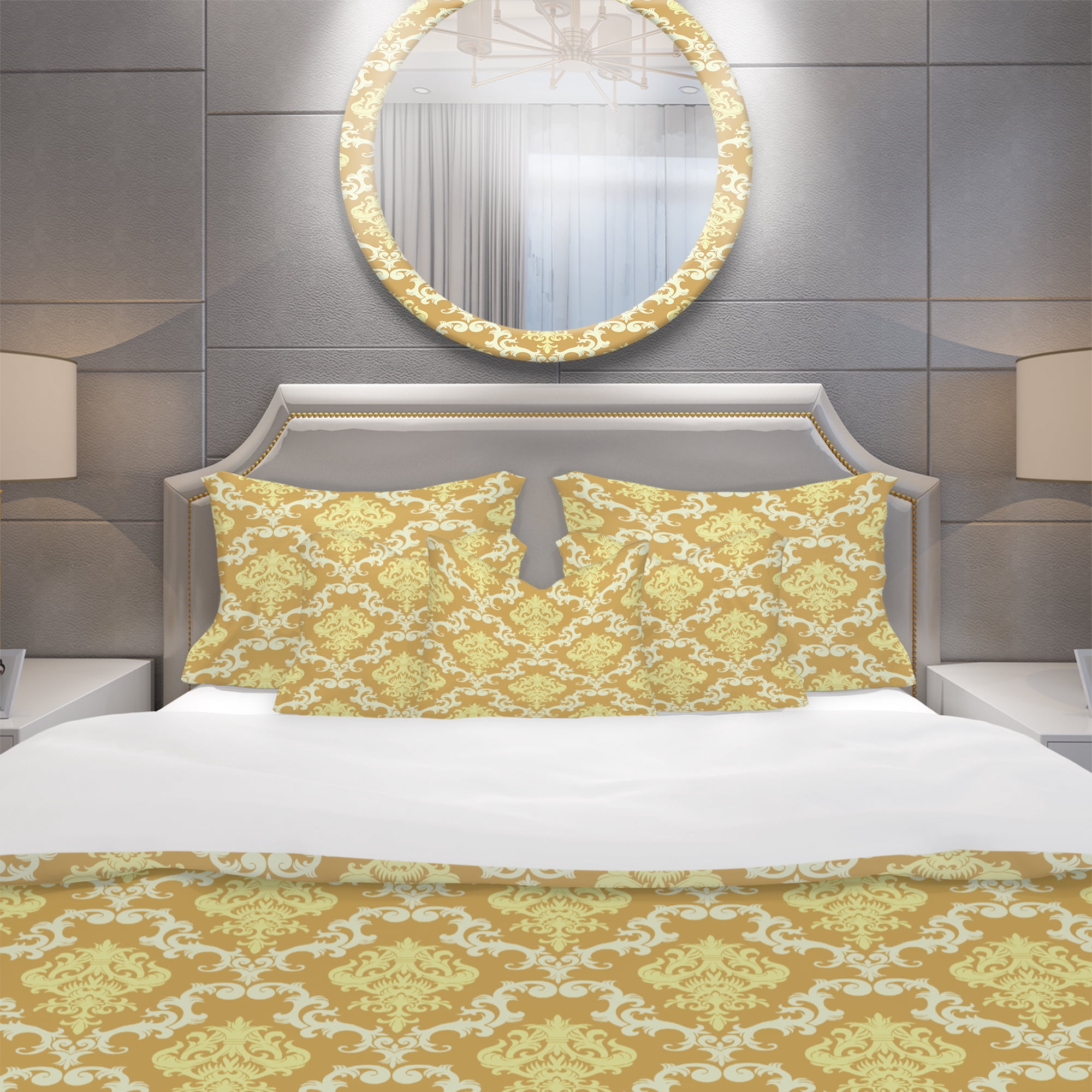 Designart 'Floral Pattern' Mid-Century Modern Duvet Cover Set