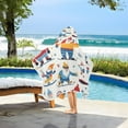 thumbnail image 6 of Christmas Santa Claus Skating Kids Hooded Beach Towel Baby Bath Poncho Towels with Hood Absorbent 50"x23.5" for Pool Swimming, 6 of 7