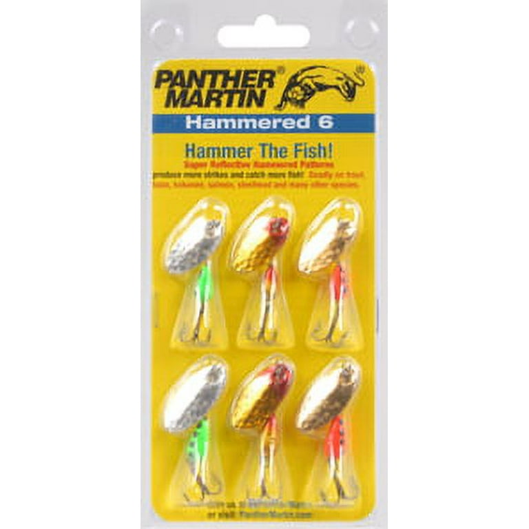 Panther Martin Hammered 6 Trout & Bass Fishing Lure Kit, Assorted, 6Pk