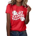 thumbnail image 1 of adviicd T-Shirts Graphiques pour Femmes T-Shirts à Col en V Manches Courtes Manches Longues Ajusté Tunique Rouge, TG, 1 of 5