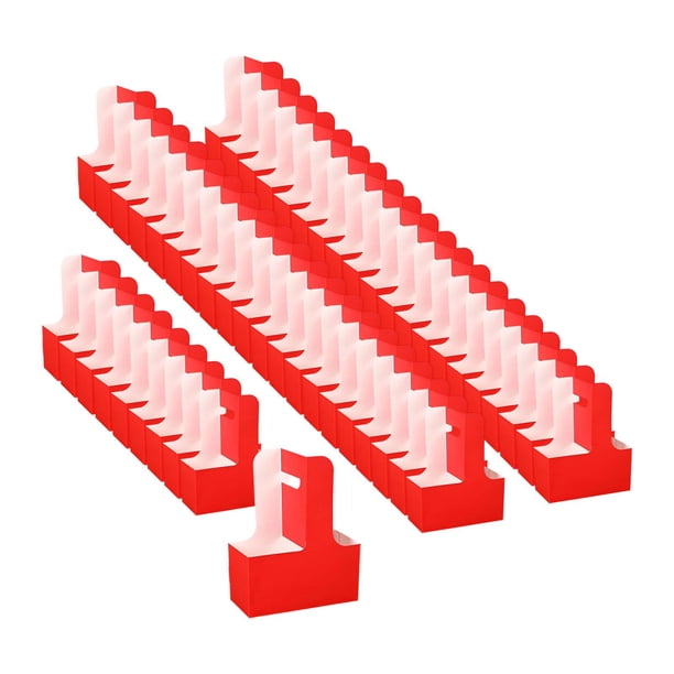 50 unidades de portavasos de cartón resistentes al desgarro con diseño floral. rojo