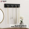 thumbnail image 2 of Q&Q BASICS Wall Mount Key Rack Hanger Holder 4 Hook Chain Storage Keys Organizer Home Decor, Hardware Included, Black, 2 of 9
