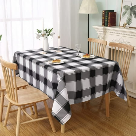 

Checkered Rectangle Tablecloth - Waterproof Wrinkle Resistant and Washable Gingham Table Cloth Decorative Table Cover for Outdoor Indoor Party 160GSM