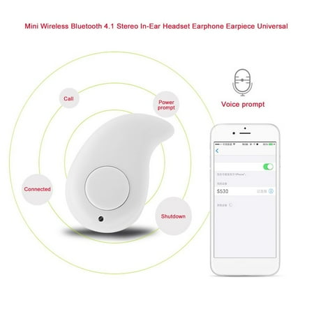Unisex Universal Portable Dynamic Mini W ireless B luetooth 4.1 2.4GHz Stereo In-Ear Headset Earphone Earpiece