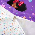 thumbnail image 4 of Castle Fairy Cute Black Girl Twin Duvet Cover,Cartoon Dog Stars Print Twin Bedding,Violet Red Orange,1 Duvet Cover and 1 Pillowcase, 4 of 6