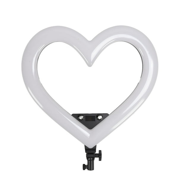 Luz de Relleno Lideró en forma de Corazón, Luz Deslumbrante, Ajuste de Brillo, Ranura Fija, Carga USB, Aplicaciones multifuncionales, para Fotografía, Transmisión en vivo,