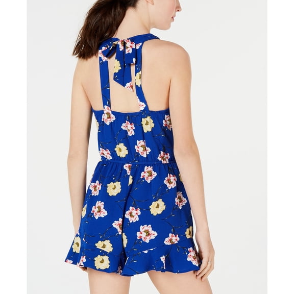 Trixxi Juniors Floral Print Halter Romper