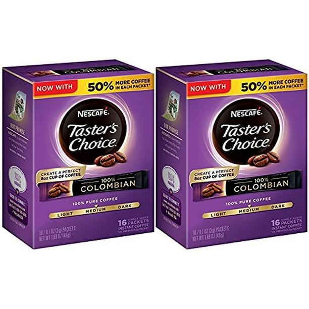Nescafe Taster's Choice Instant Coffee Columbian, 16Count Sticks (2