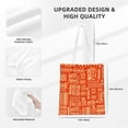 thumbnail image 4 of DouZhe Reusable Grocery Bags, Aztec Mexican Style Orange Stripes Lightweight Polyester Canvas Cloth Tote Bag for Travle Gym Shopping School, 15" x 16", 4 of 7