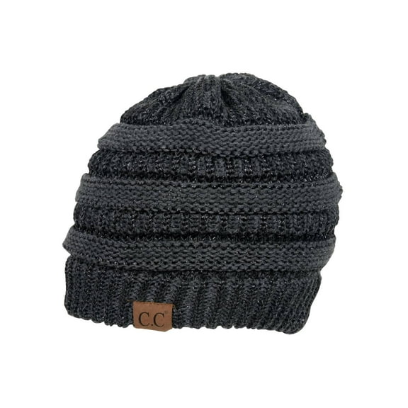 Gravity Threads Knit Soft Stretch Beanie Cap - Dark Melange/Metal Grey