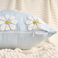 thumbnail image 3 of Unique Bargains Velvet Daisy Embroidery Pillow Covers Set of 2 Blue 18" x 18", 3 of 7
