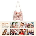 thumbnail image 6 of Costeam Bowknot Canvas Shoulder Bag for Women Fashion Tote Purse with Drawstring Closure Available in White Black and Pink Colors, 6 of 6