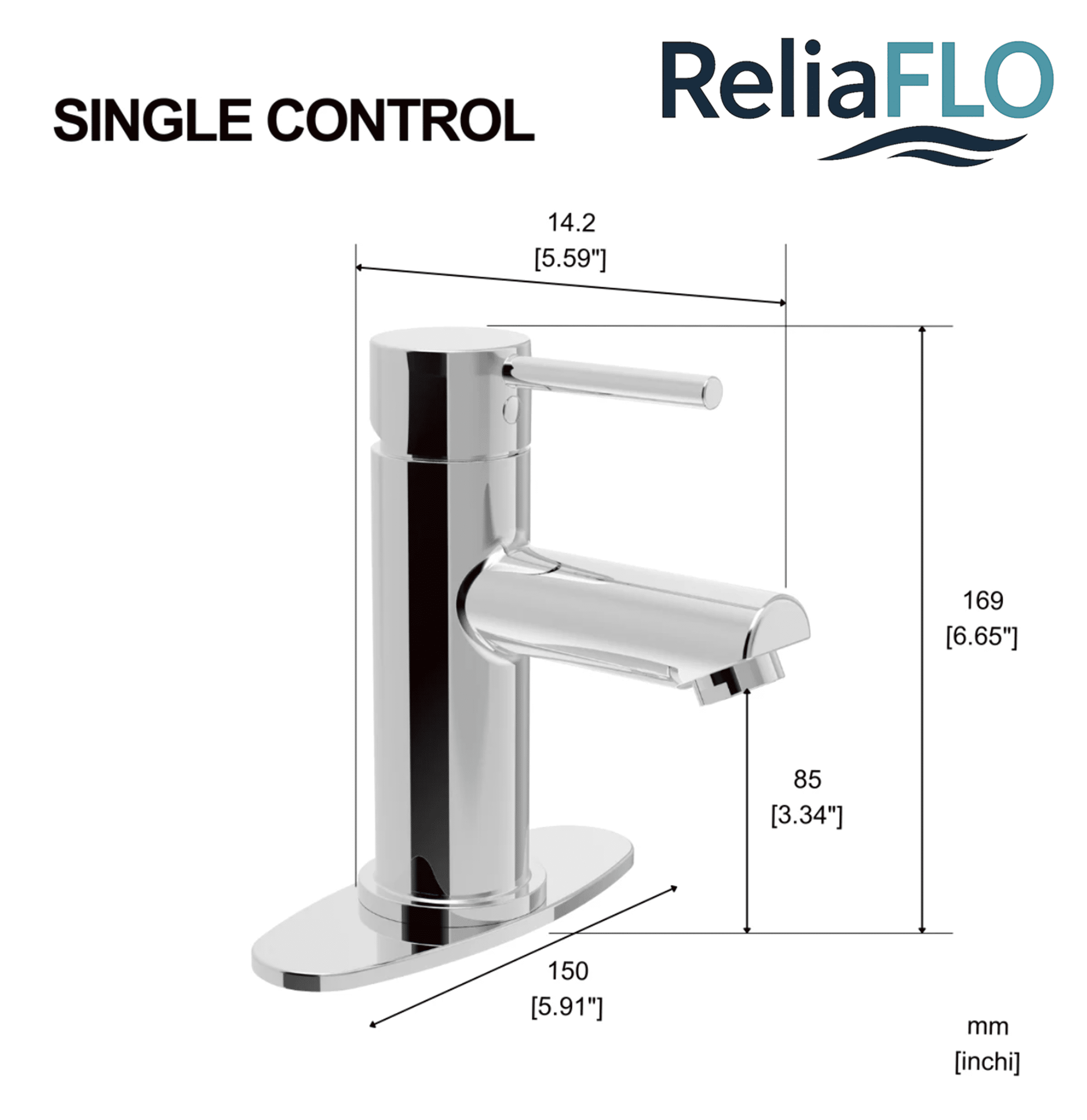 ReliaFLO L23832-01 Metals Chrome Low Arc Bathroom Sink Faucets Faucet