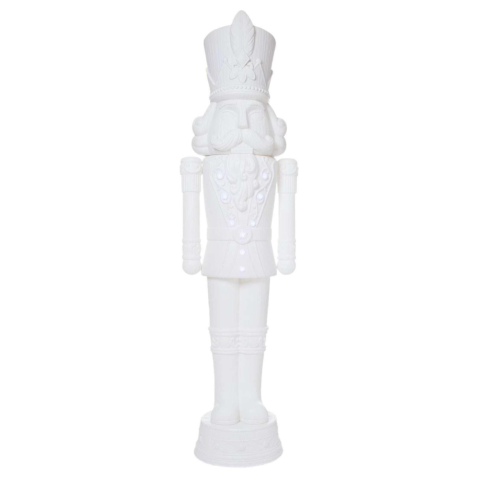 7.87”White Nutcracker Christmas Decoration,Paint it Yourself Light-Up Animated Blow Mold Nutcracker Decoration